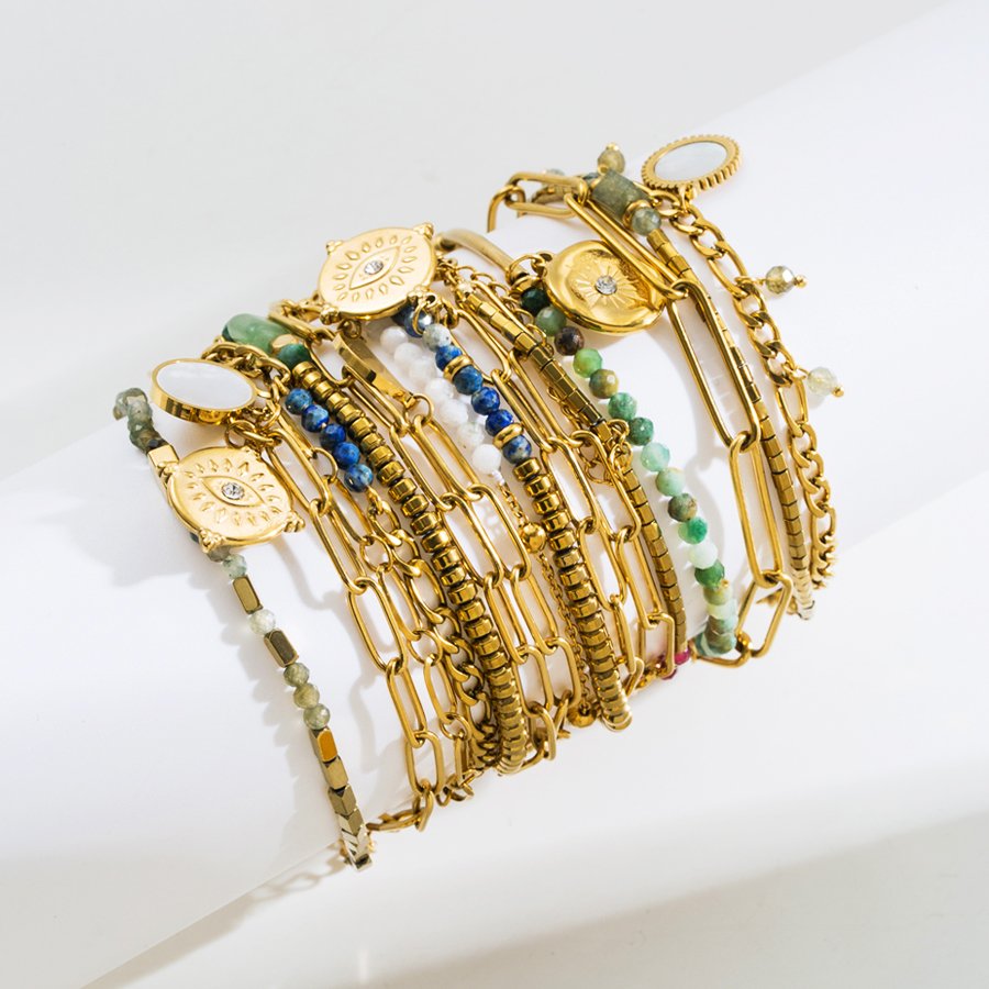 Gold stackable bracelets, designing a cohesive and stylish stack of gold bracelets can be a fun and creative way to accessorize and express your personal style.