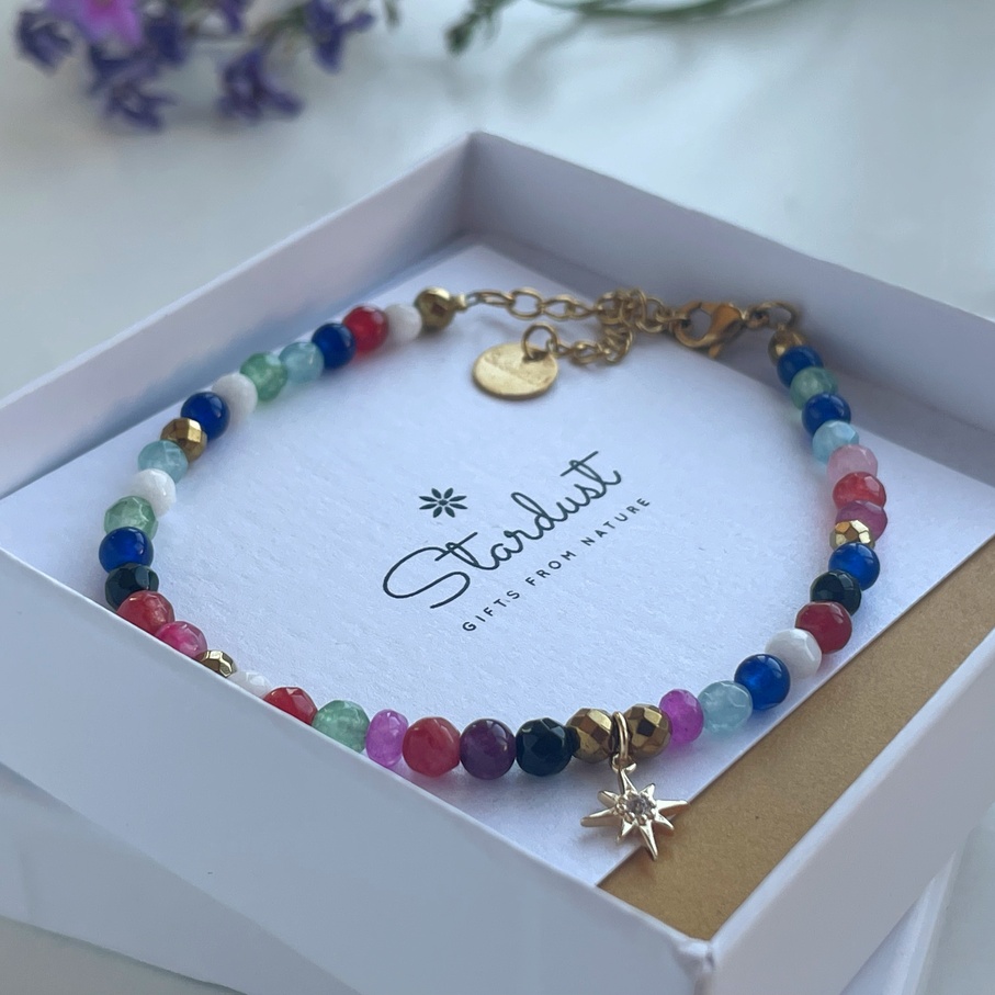 Natural stone bracelets, also known as gemstone bracelets or crystal bracelets, are a popular type of jewelry that features beads