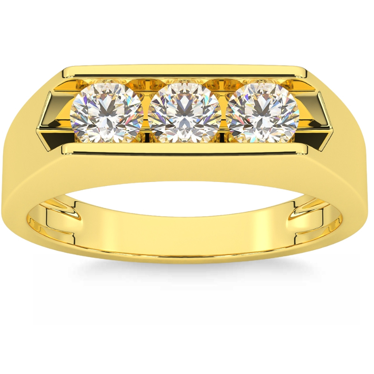 Mens gold diamond ring