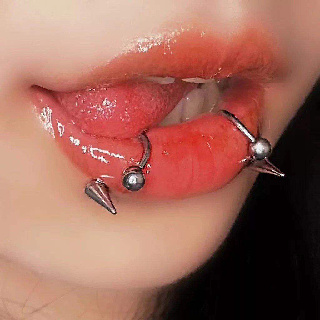 Lip piercing