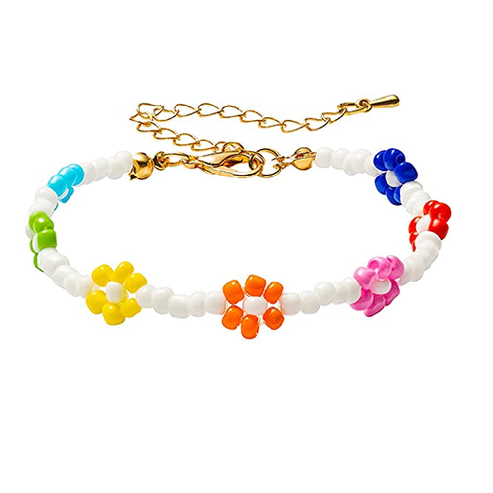 beaded flower bracelets