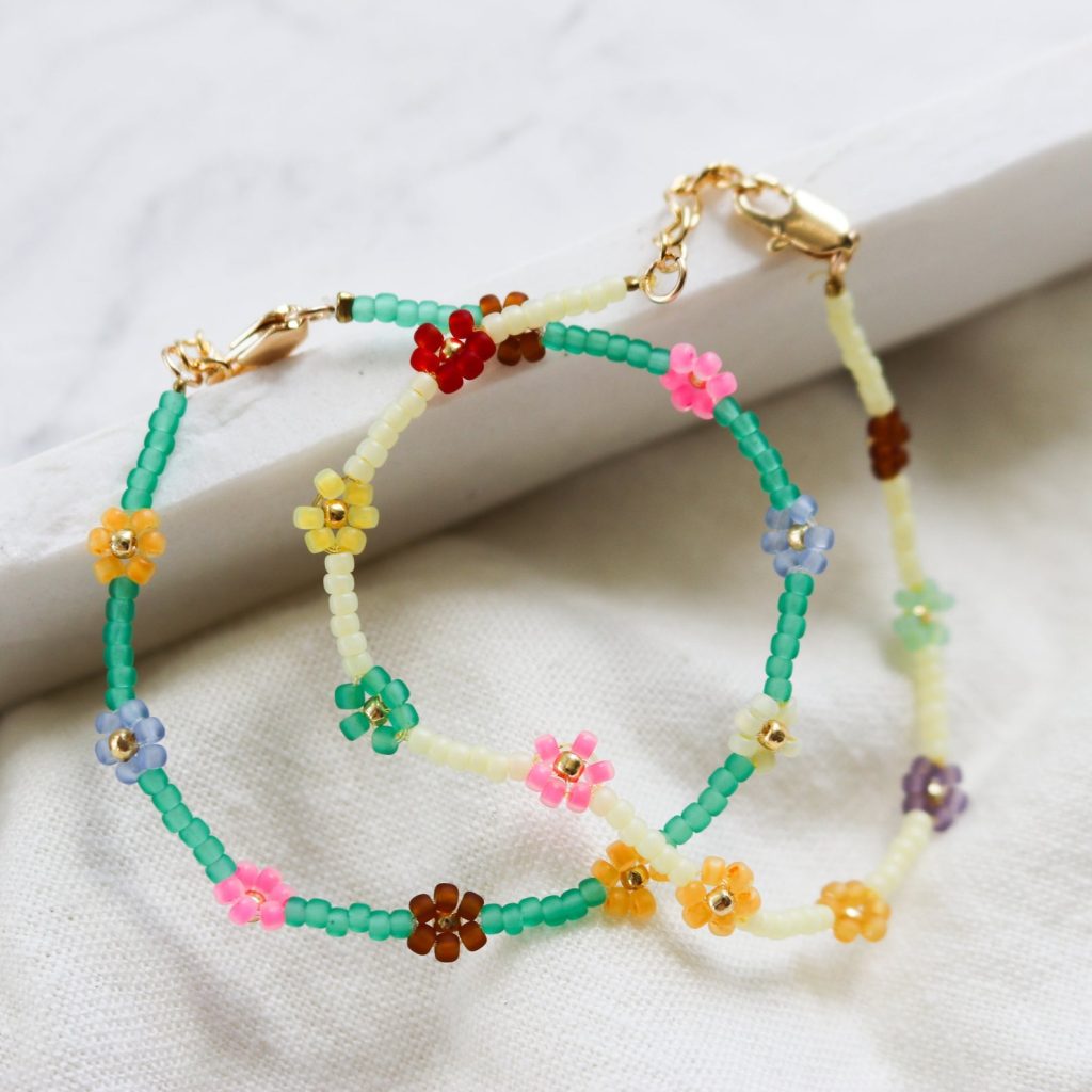  beaded flower bracelets