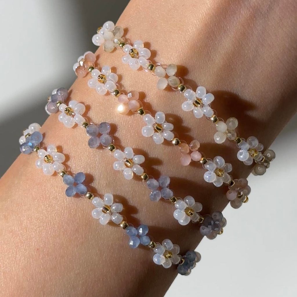  beaded flower bracelets