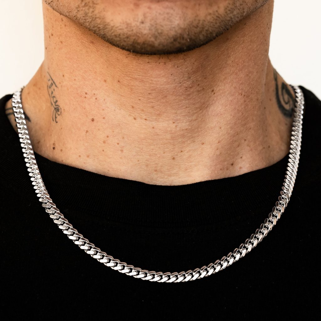 white gold chain men