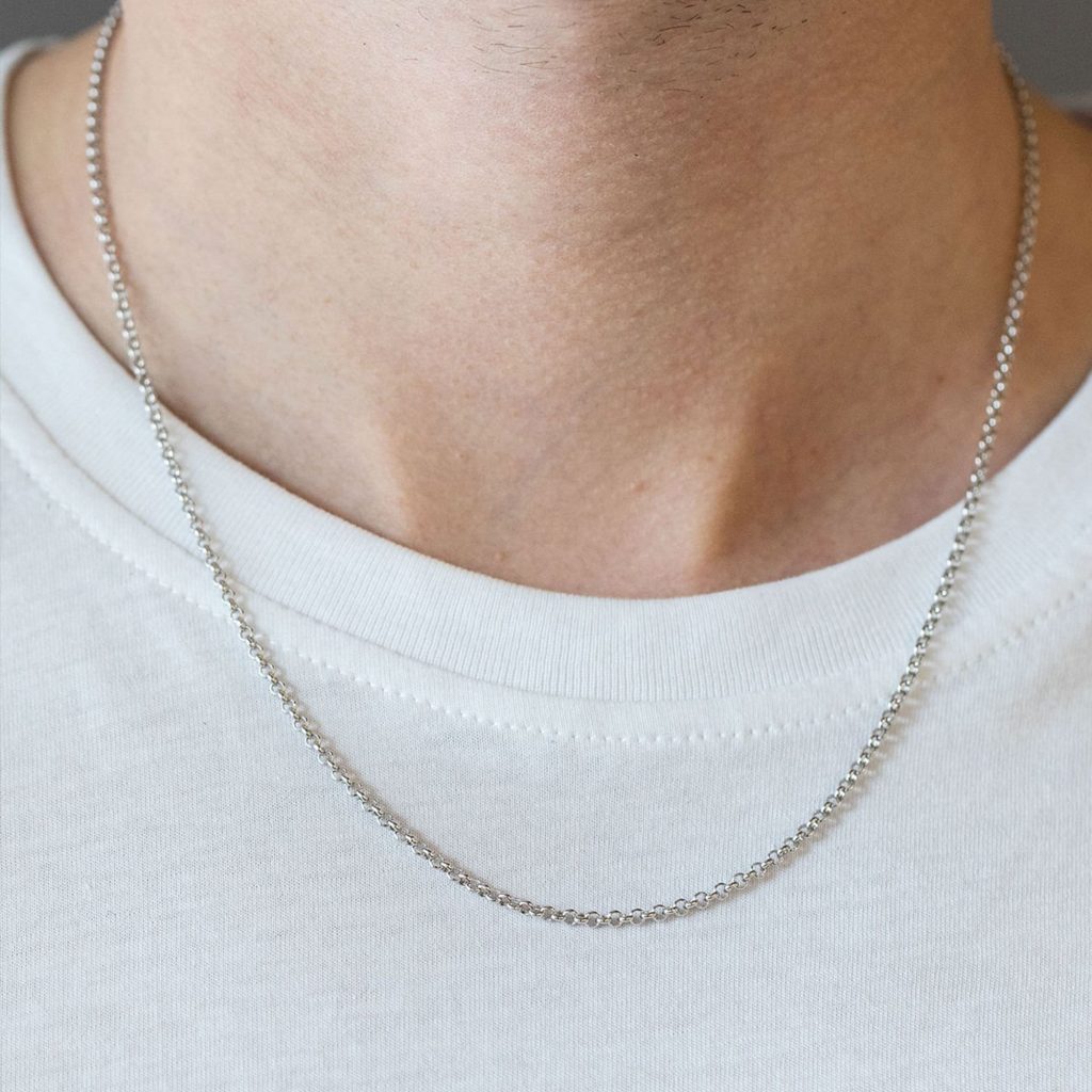 white gold chain men