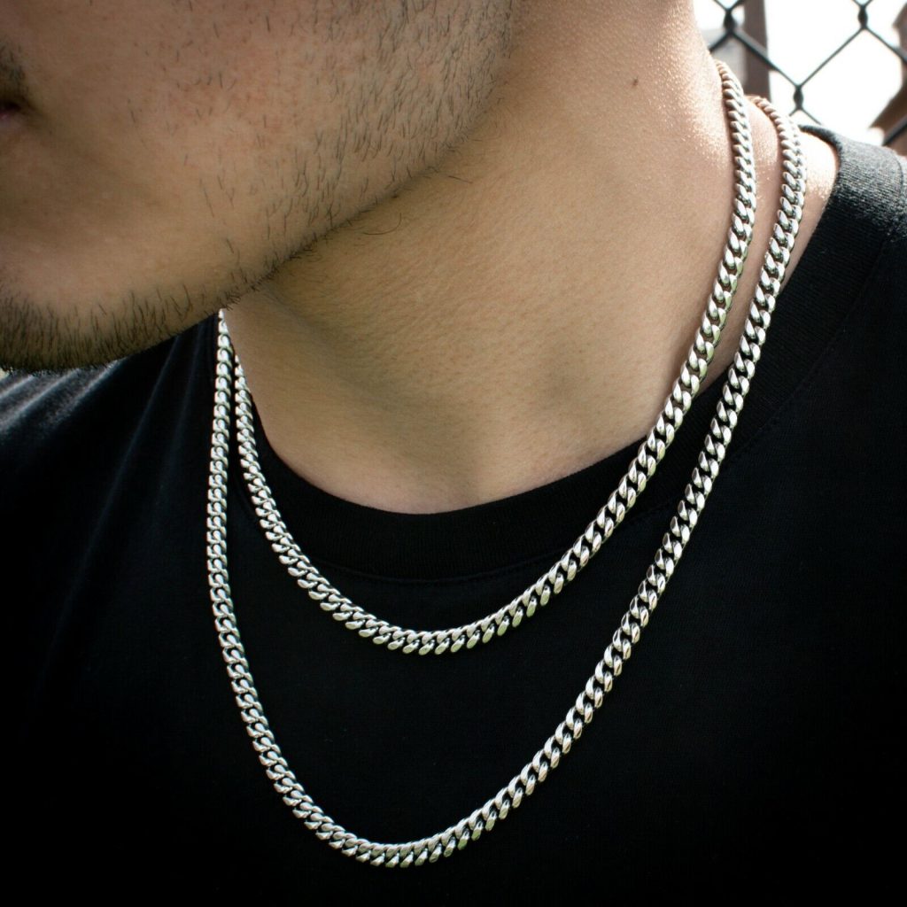 white gold chain men