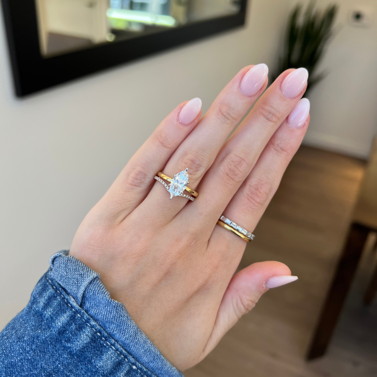 engagement ring and wedding band