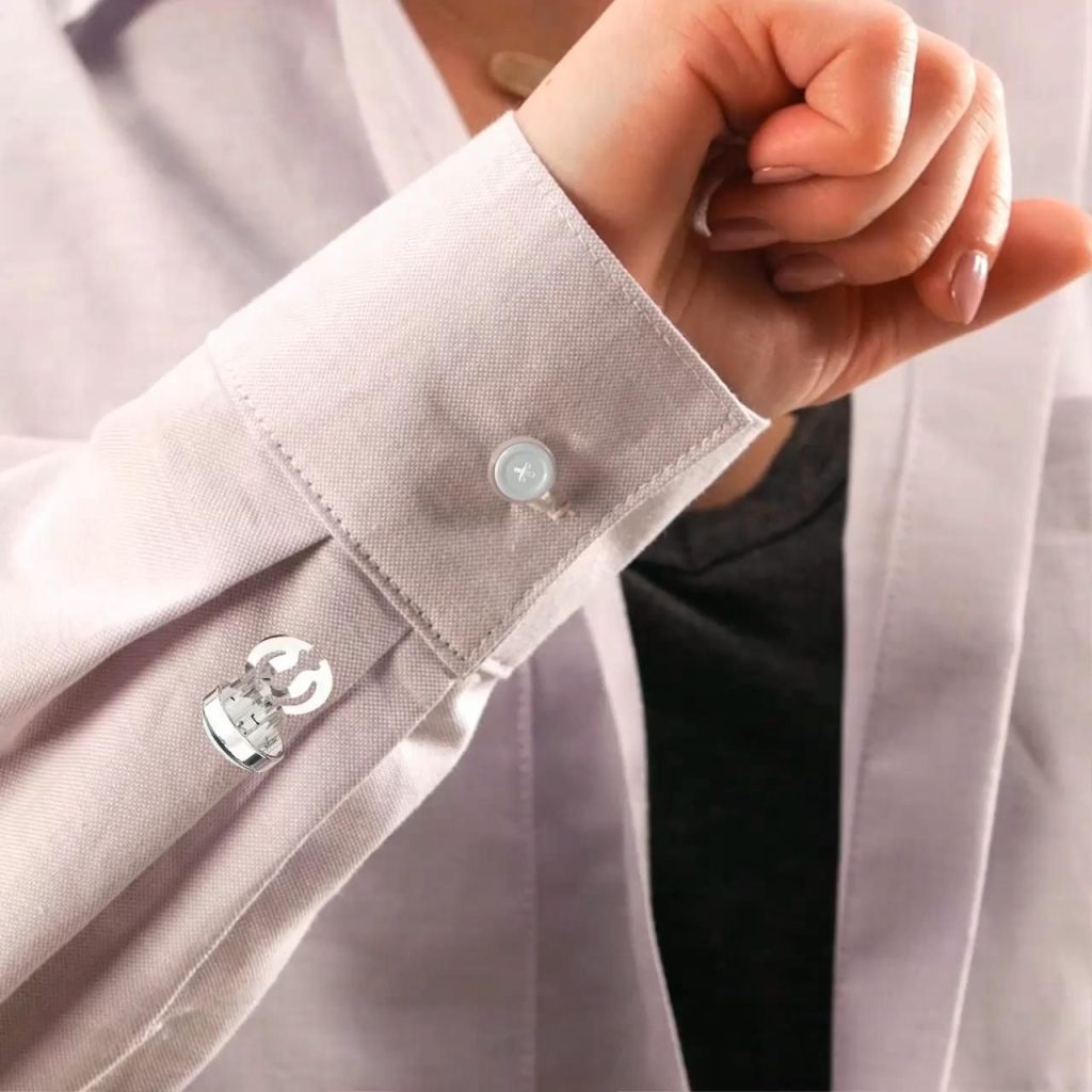 cufflinks on a shirt with buttons