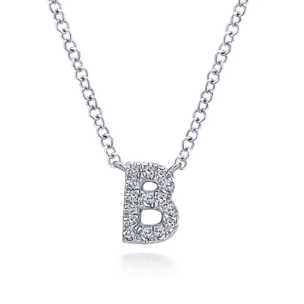 diamond initial necklace