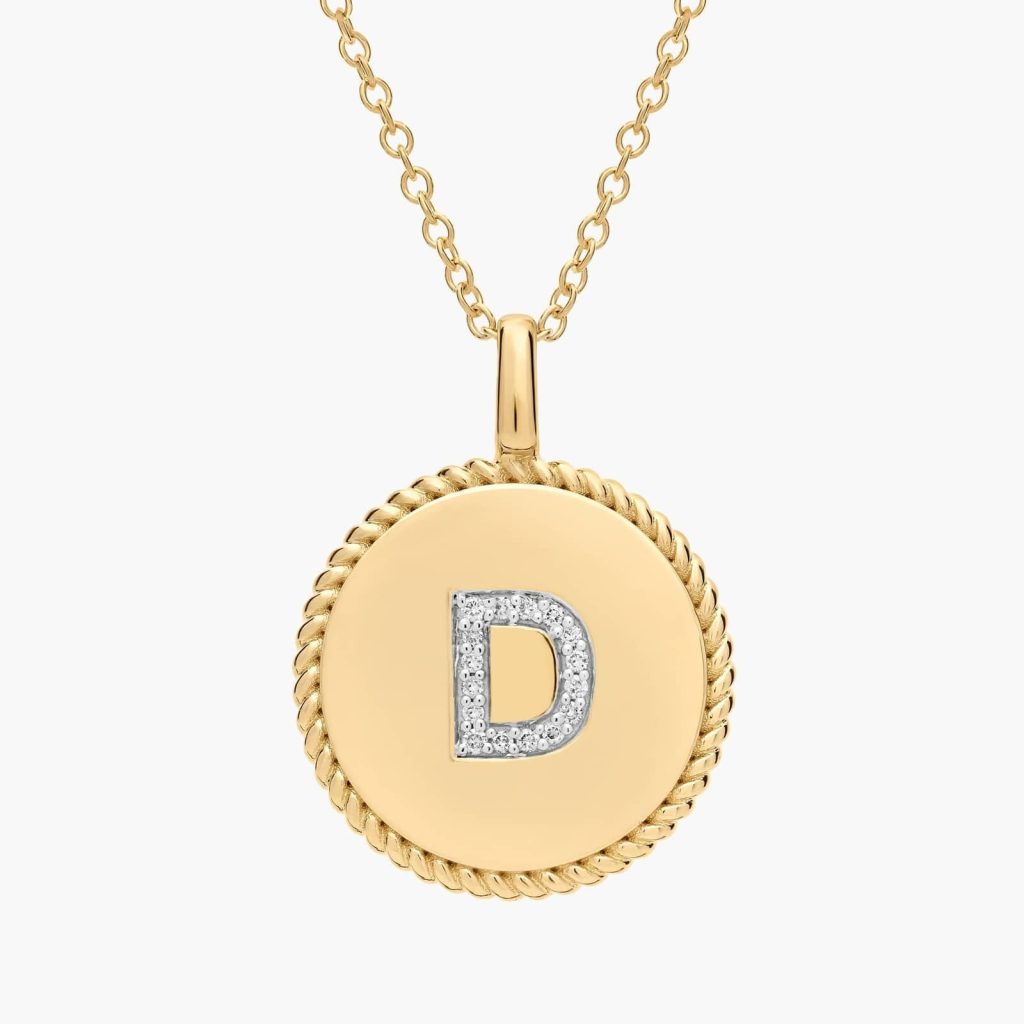 diamond initial pendant