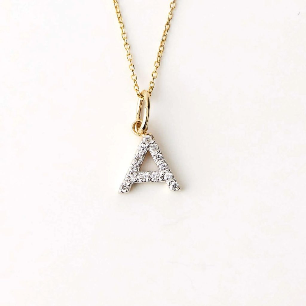 diamond initial necklace