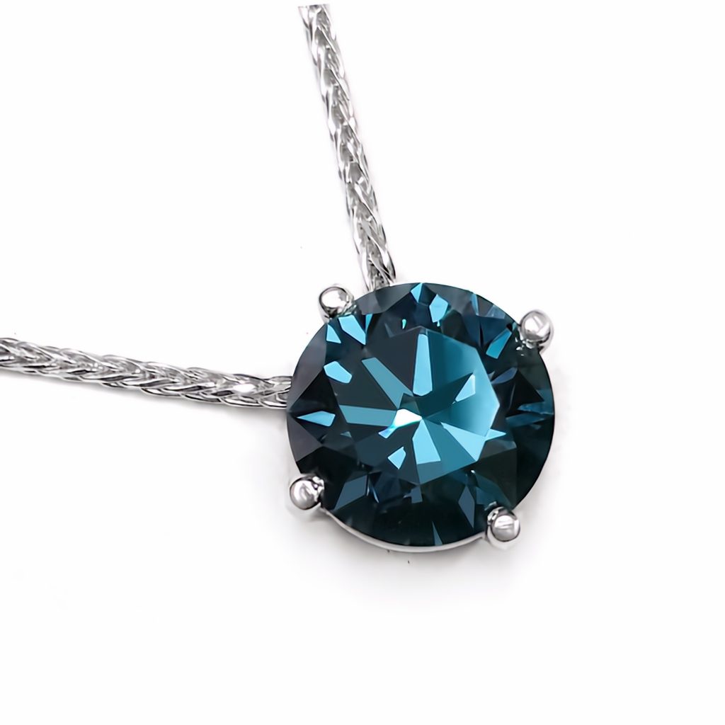 blue diamond necklace