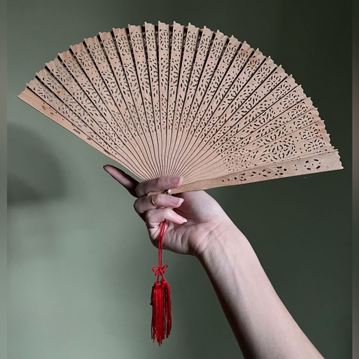 wooden hand fan