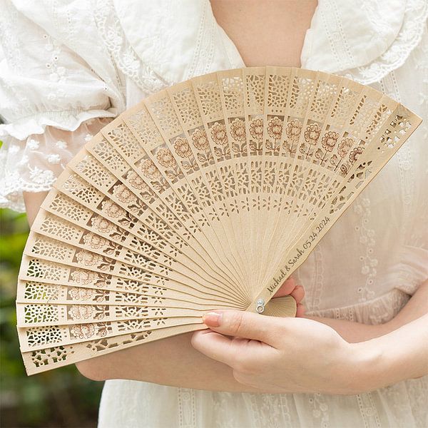 handcrafted wooden fans