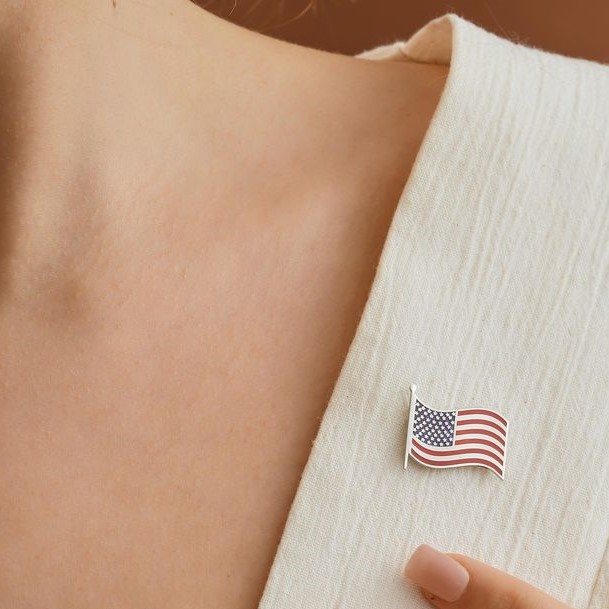 American flag lapel pin